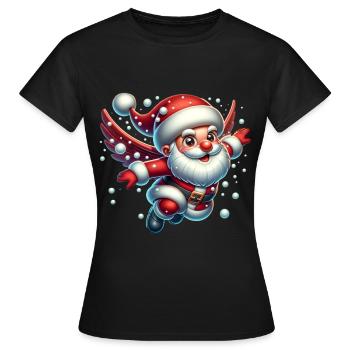 Boules de neige du Père Noël - T-shirt Femme - noir - Devant - AI Model Female 172 dark (172cm)