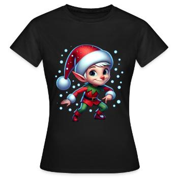 Noël Onze Boules de Neige - T-shirt Femme - noir - Devant - AI Model Female 172 dark (172cm)