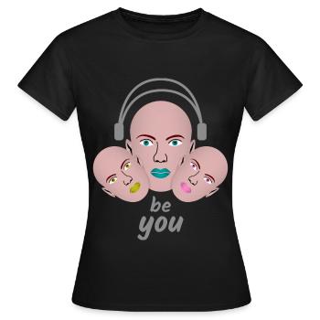 Be You Kissing Mouth Casque Cadeau - T-shirt Femme - noir - Devant - AI Model Female 172 dark (172cm)