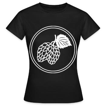 Bier Hopfen zapfen Brauerei - Frauen T-Shirt - Schwarz - Vorne - AI Model Female 172 dark (172cm)