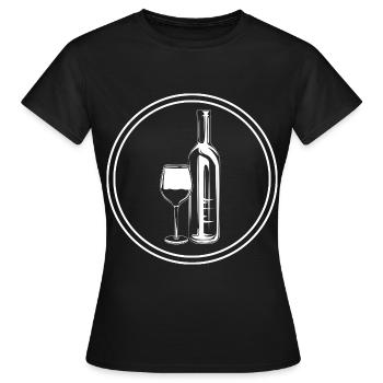 Wein Icon - Frauen T-Shirt - Schwarz - Vorne - AI Model Female 172 dark (172cm)