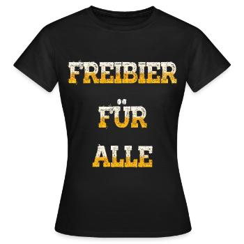 Bière gratuite pour tous – Conception de fête amusante - T-shirt Femme - noir - Devant - AI Model Female 172 dark (172cm)