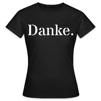 Merci - T-shirt Femme - noir - Devant - AI Model Female 172 dark (172cm)