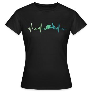 Scooter battement de coeur cyclomoteur roller - T-shirt Femme - noir - Devant - AI Model Female 172 dark (172cm)