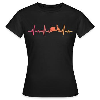 Moped Sunset Heartbeat Mofa Scooter - Frauen T-Shirt - Schwarz - Vorne - AI Model Female 172 dark (172cm)