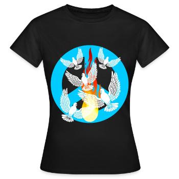 Peace Friedenstauben Weltfrieden Friedensbewegung - Frauen T-Shirt - Schwarz - Vorne - AI Model Female 172 dark (172cm)