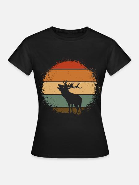 Hirsch - Frauen T-Shirt - Schwarz