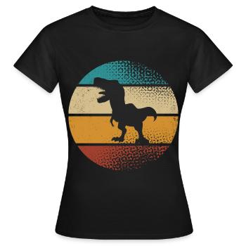 T Rex - Frauen T-Shirt - Schwarz - Vorne - AI Model Female 172 dark (172cm)