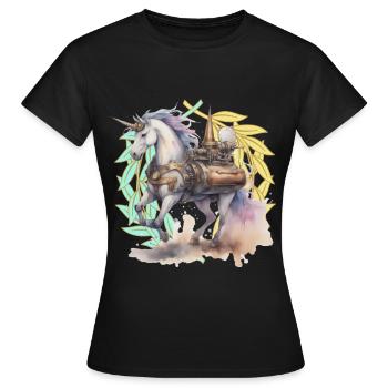 Einhörner Einhorn Fabeltiere Fabel - Frauen T-Shirt - Schwarz - Vorne - AI Model Female 172 dark (172cm)