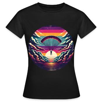 Fallschirmspringer Fallschirmspringen - Frauen T-Shirt - Schwarz - Vorne - AI Model Female 172 dark (172cm)