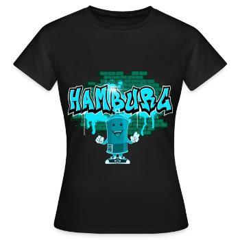 Hamburg Graffiti - Women's T-Shirt - black - Front - AI Model Female 172 dark (172cm)