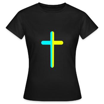 Kreuz Kruzifix Kreuze Ukraine - Frauen T-Shirt - Schwarz - Vorne - AI Model Female 172 dark (172cm)