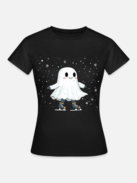 Geist auf Schlittschuhe - Frauen T-Shirt - Schwarz