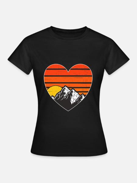 Wandern Berge - Frauen T-Shirt - Schwarz