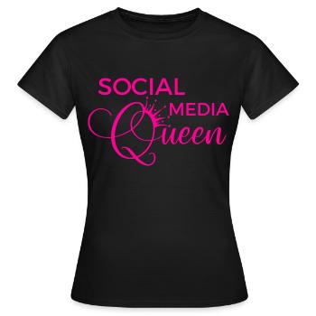 Social Media Queen - Women's T-Shirt - black - Front - AI Model Female 172 dark (172cm)