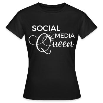 Social Media Queen - Women's T-Shirt - black - Front - AI Model Female 172 dark (172cm)