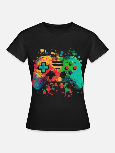 Bunte Konsole - Frauen T-Shirt - Schwarz