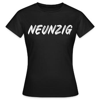 90. Geburtstag / Neunzig / 90 - Frauen T-Shirt - Schwarz - Vorne - AI Model Female 172 dark (172cm)