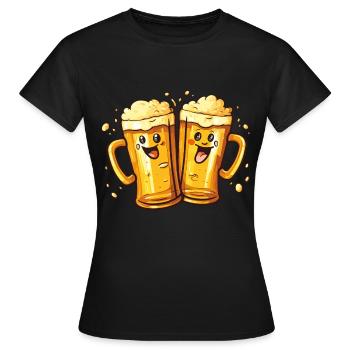 Chopes à bière drôles Rire Bière Boire de l’alcool Humour - T-shirt Femme - noir - Devant - AI Model Female 172 dark (172cm)