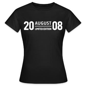 Limited Edition August 2008 Birthday Gift - Women's T-Shirt - black - Front - AI Model Female 172 dark (172cm)