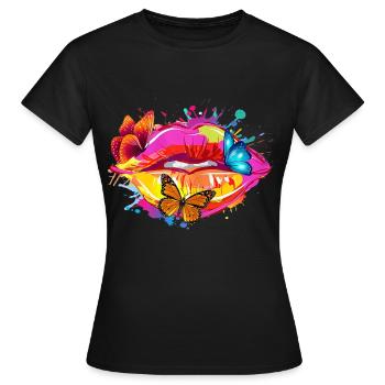 Kiss Mouth Smacker Gift Idea T-Shirt - Women's T-Shirt - black - Front - AI Model Female 172 dark (172cm)
