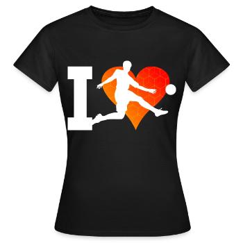Fussballspielen Fussballer Fussballspieler - Frauen T-Shirt - Schwarz - Vorne - AI Model Female 172 dark (172cm)