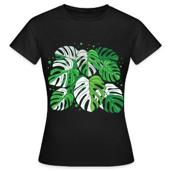 Variegated Monstera - Frauen T-Shirt - Schwarz - Vorne - AI Model Female 172 dark (172cm)