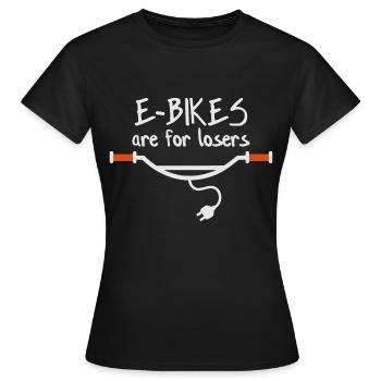 Les vélos électriques sont pour les perdants - T-shirt Femme - noir - Devant - AI Model Female 172 dark (172cm)