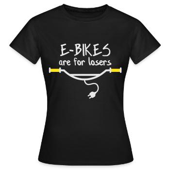 Les vélos électriques sont pour les perdants - T-shirt Femme - noir - Devant - AI Model Female 172 dark (172cm)
