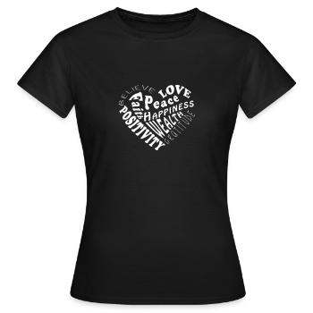 Liebe und Positivität - Frauen T-Shirt - Schwarz - Vorne - AI Model Female 172 dark (172cm)