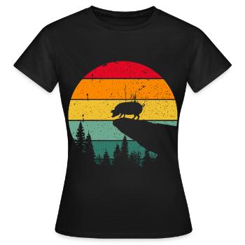 Cochons de porc vintage - T-shirt Femme - noir - Devant - AI Model Female 172 dark (172cm)