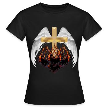 Traversez le paradis l’enfer au-delà de la réincarnation Satan - T-shirt Femme - noir - Devant - AI Model Female 172 dark (172cm)
