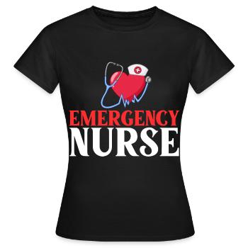 Infirmière d’urgence Premiers soins - T-shirt Femme - noir - Devant - AI Model Female 172 dark (172cm)