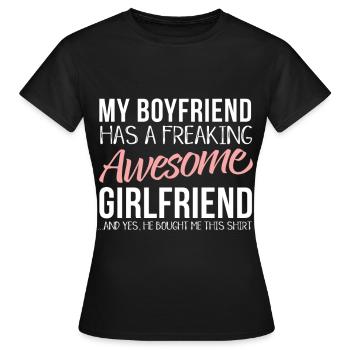 Girlfriend Freundin - Frauen T-Shirt - Schwarz - Vorne - AI Model Female 172 dark (172cm)