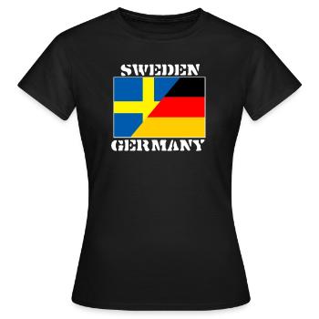 Suède Allemagne, Allemagne Suède, chemise de drapeau - T-shirt Femme - noir - Devant - AI Model Female 172 dark (172cm)