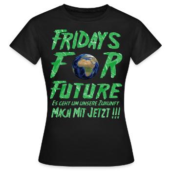 Fridays For Future demo t shirt il n’y a qu’un - T-shirt Femme - noir - Devant - AI Model Female 172 dark (172cm)