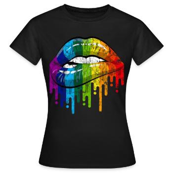 Gay Pride - T-shirt Femme - noir - Devant - AI Model Female 172 dark (172cm)