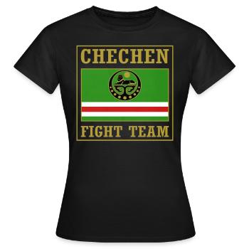 Chechnya Fight Team. Chechen Flag - Frauen T-Shirt - Schwarz - Vorne - AI Model Female 172 dark (172cm)