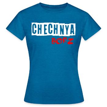 Tchétchénie Borz Caucase du Nord. chechen - T-shirt Femme - bleu saphir antique chiné - Devant - AI Model Female 172 dark (172cm)