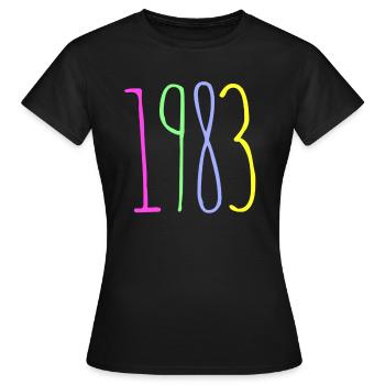 1983 - Women's T-Shirt - black - Front - AI Model Female 172 dark (172cm)