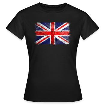 English Flag. Cool British Flag. British Roots - T-shirt Femme - noir - Devant - AI Model Female 172 dark (172cm)