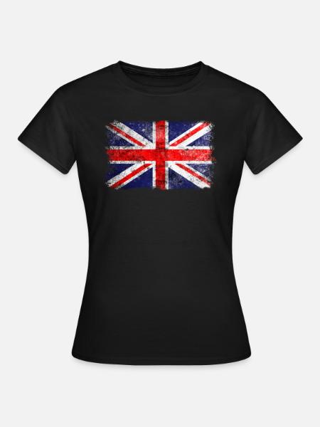 English Flag. Cool British Flag. British Roots - Dame-T-shirt - sort