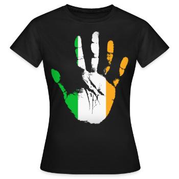 Ireland Flag, Irish Hand, Irish Power, Cool Irish - Frauen T-Shirt - Schwarz - Vorne - AI Model Female 172 dark (172cm)