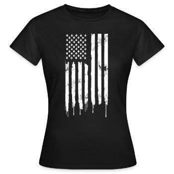 American Football Stars and Stripes - Frauen T-Shirt - Schwarz - Vorne - AI Model Female 172 dark (172cm)