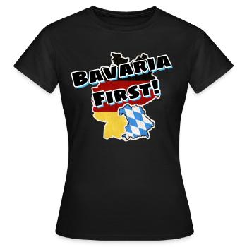 Bavaria first! Bayern Bavaria First - Women's T-Shirt - black - Front - AI Model Female 172 dark (172cm)