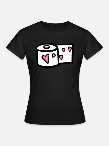 Toilettenpapier - Frauen T-Shirt - Schwarz