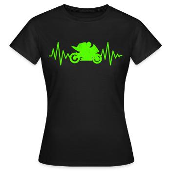 Supersportler Rennmotorrad EKG Linie Herzschlag - Frauen T-Shirt - Schwarz - Vorne - AI Model Female 172 dark (172cm)