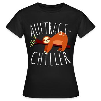 Commande paresseux cadeau commande Chiller - T-shirt Femme - noir - Devant - AI Model Female 172 dark (172cm)