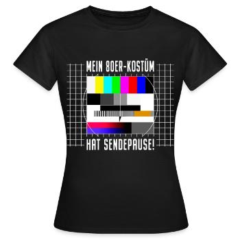 80s Costume Broadcast Break Test Picture 80s Party - Women's T-Shirt - black - Front - AI Model Female 172 dark (172cm)