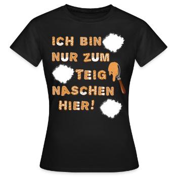 Teig naschen Weihnachten Plätzchen backen - Frauen T-Shirt - Schwarz - Vorne - AI Model Female 172 dark (172cm)